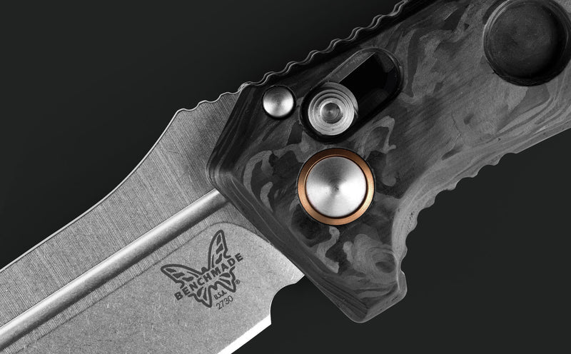 Mini Auto Adamas® | Marbled Carbon Fiber | Drop-point