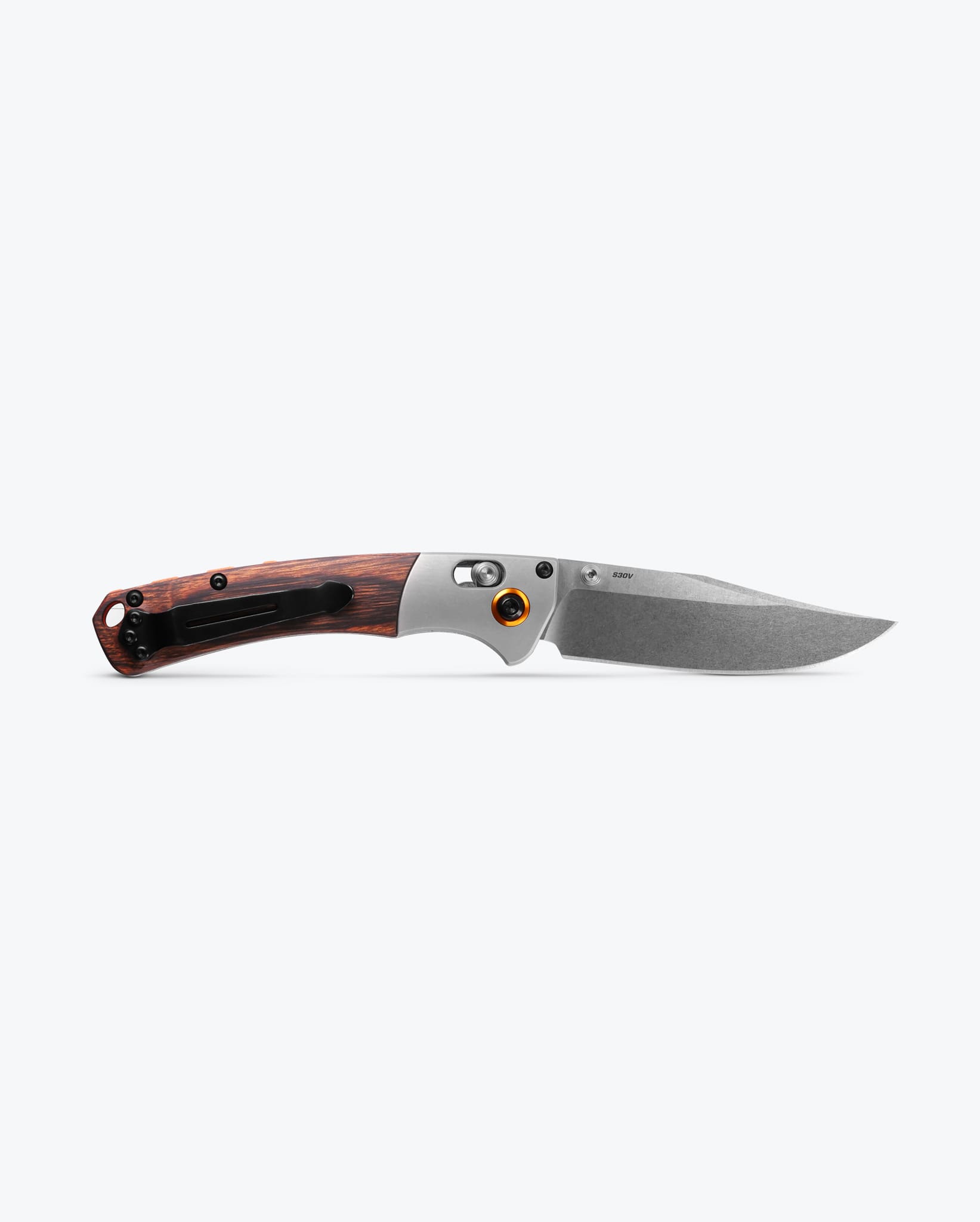 Mini Crooked River | Gray Aluminum & Wood | Clip-point|Hunter Exclusive