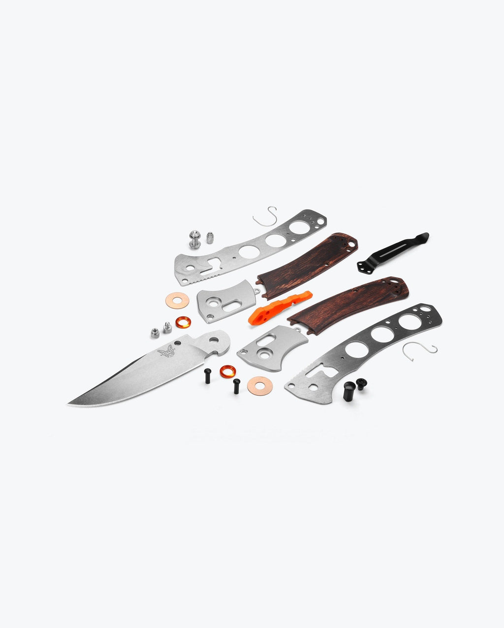 Mini Crooked River | Gray Aluminum & Wood | Clip-point|Hunter Exclusive