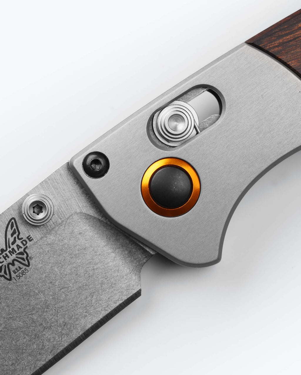 Mini Crooked River | Gray Aluminum & Wood | Clip-point|Hunter Exclusive