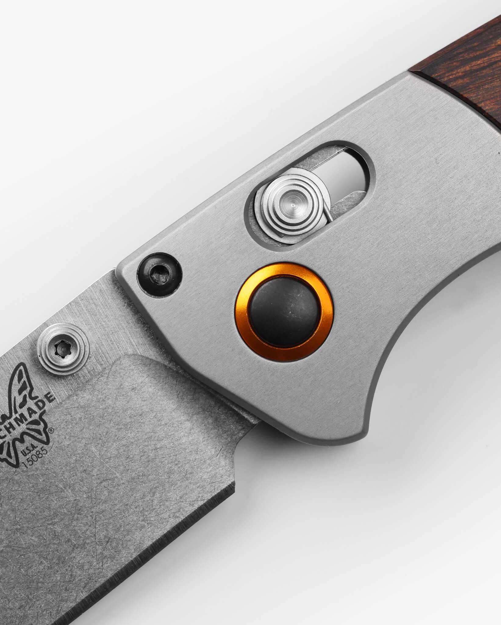 Mini Crooked River | Gray Aluminum & Wood | Clip-point|Hunter Exclusive