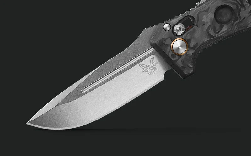 Mini Auto Adamas® | Marbled Carbon Fiber | Drop-point
